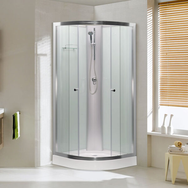 NICOLE white 90×90 zuhanykabin, 5 mm vastag üveg, komplett hátfalas, 90x90x208 cm